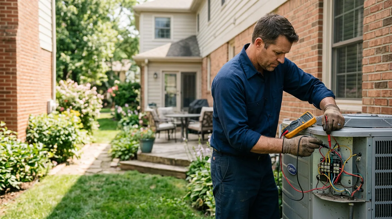 HVAC technician working near Oaktown, IN